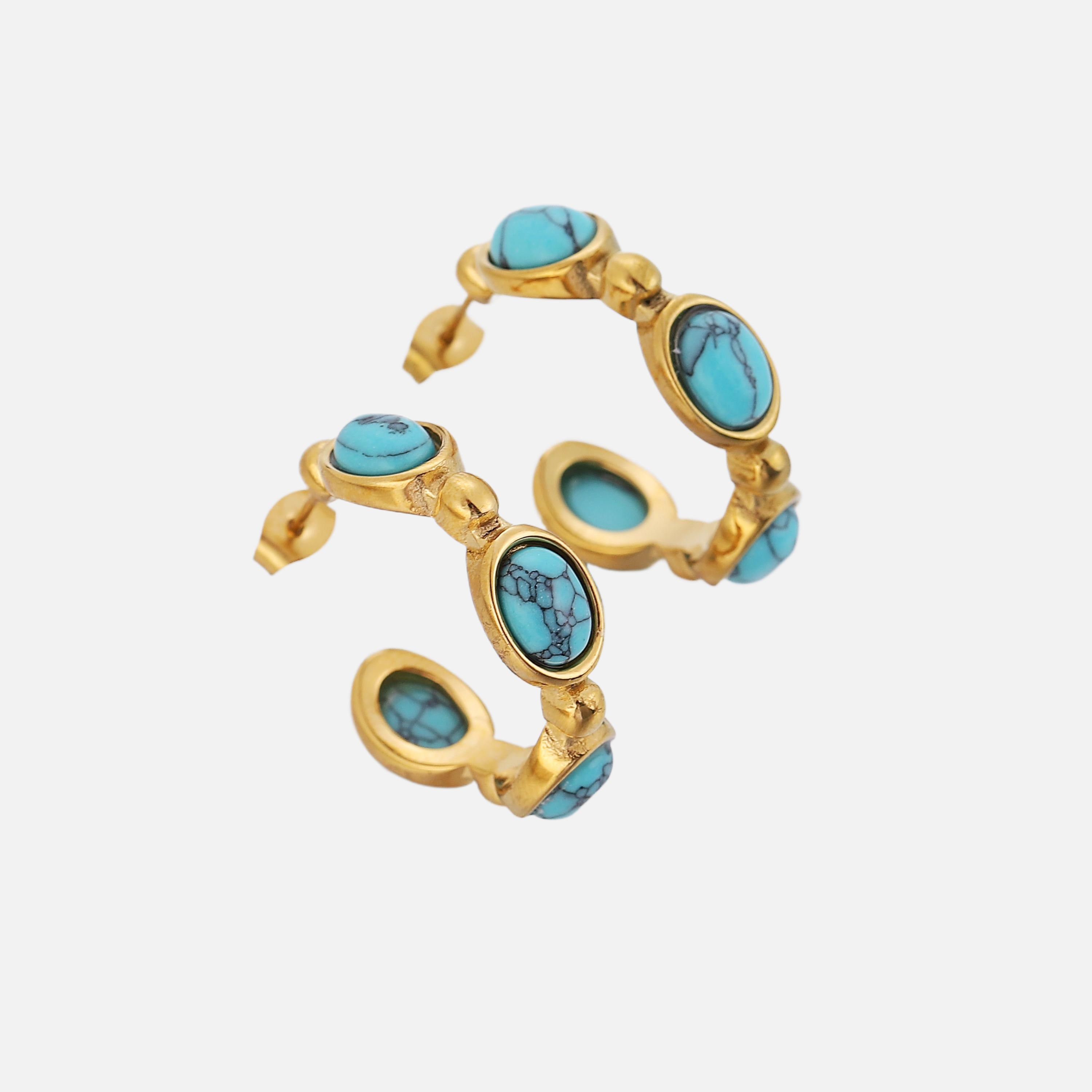 Delores | Turquoise & Gold Drop Earrings