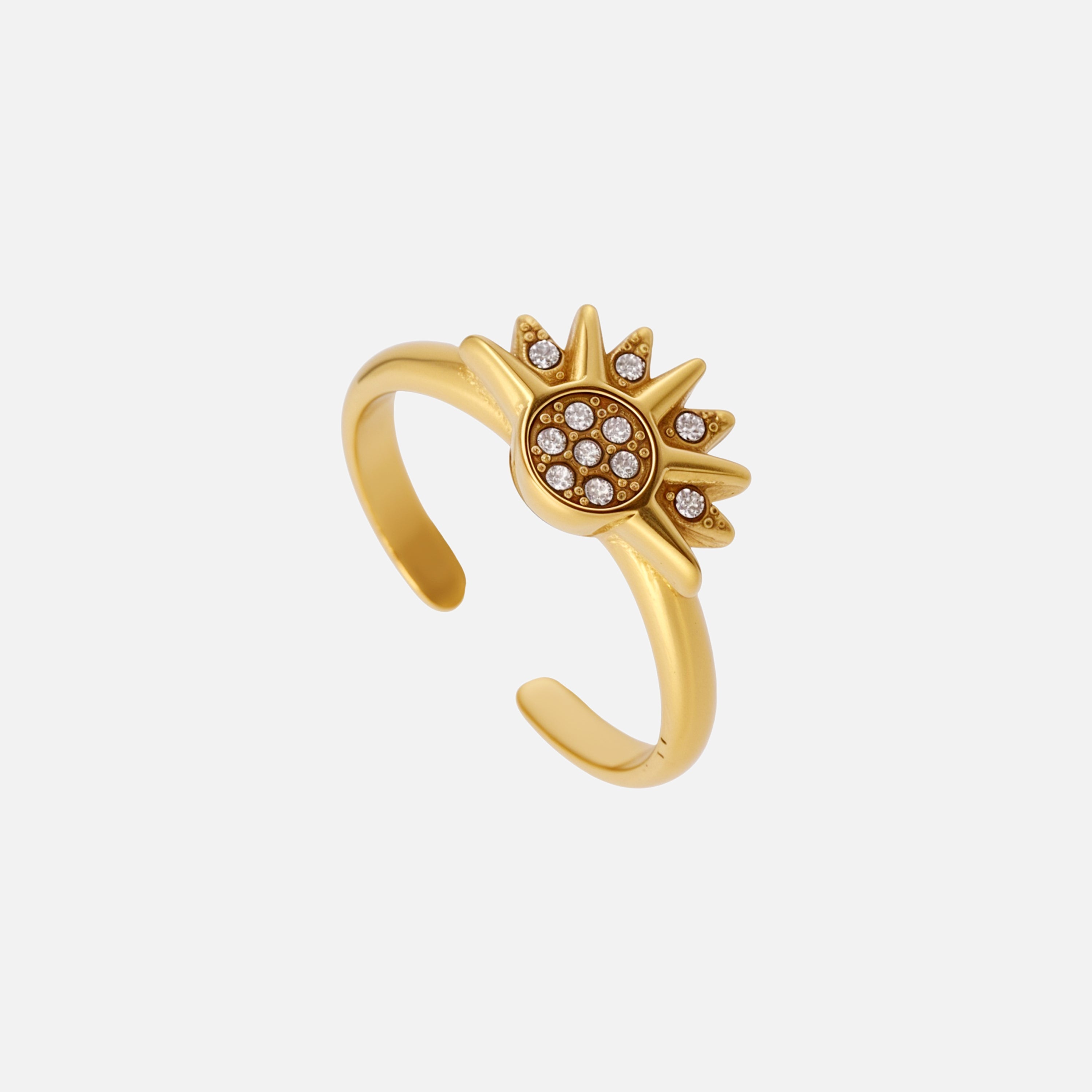 Karin | Adjustable Sunburst Crystal Ring