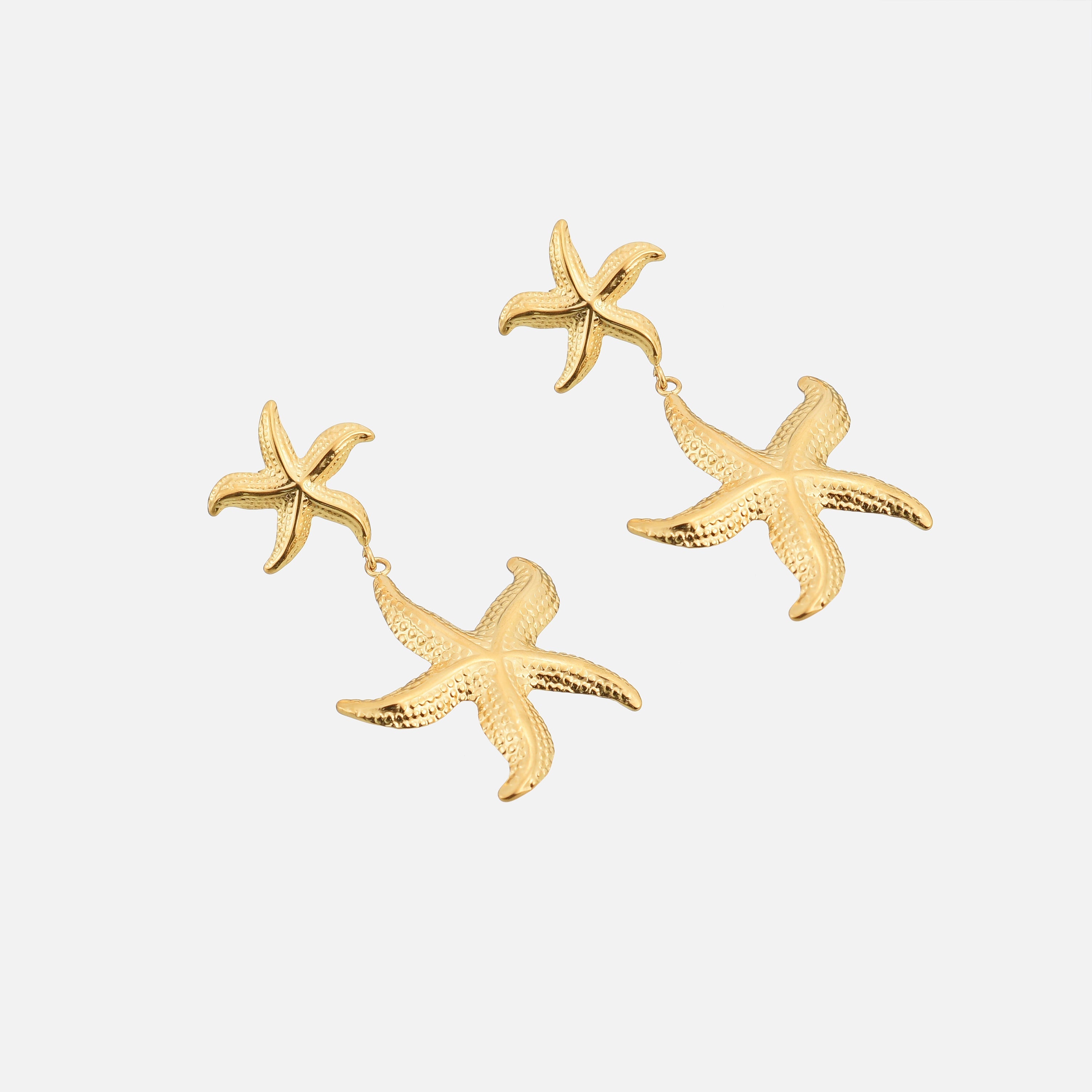 Wilhelmina | Gold Starfish Drop Earrings