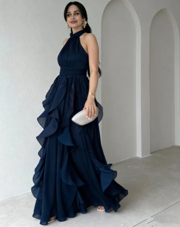 Maryjane | High Neck Ruffle Maxi Dress