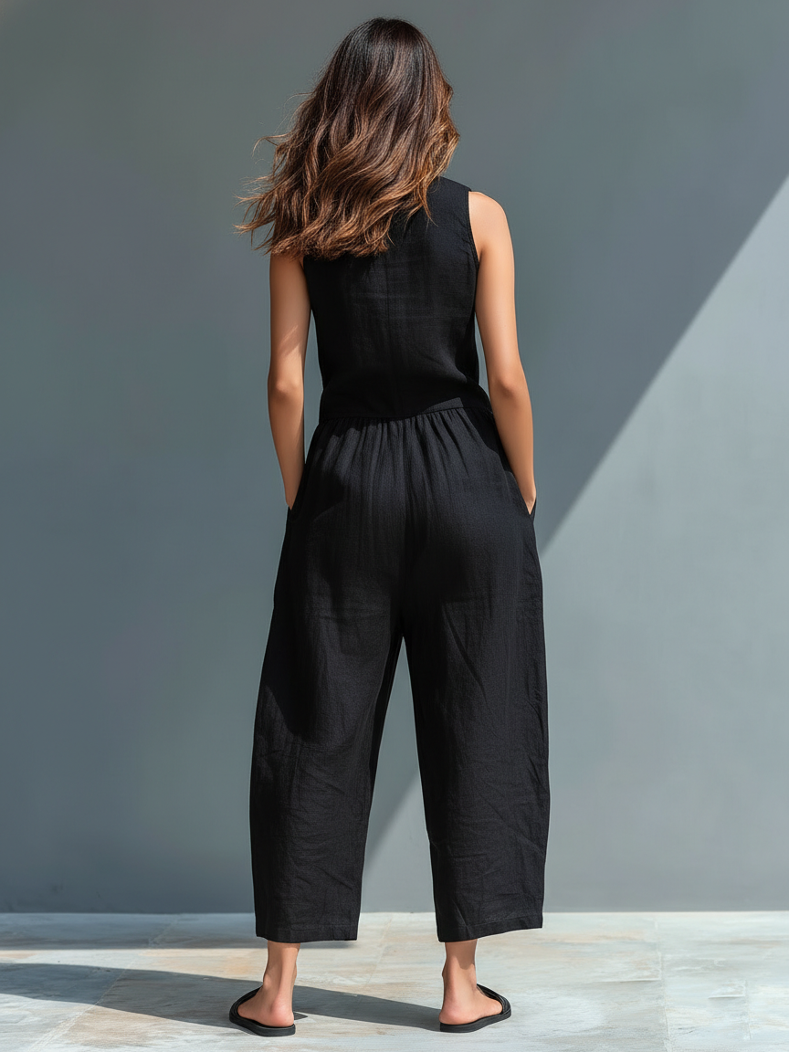 Linnet | Elegant Black Wide-Leg Jumpsuit
