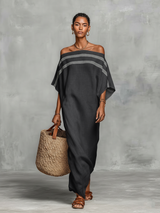 Destiny | Linen Maxi Off-Shoulder Dress