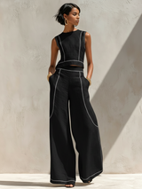 Zola | Linen-Blend Wide-Leg Pants Set