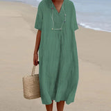 Celeste | Relaxed V-Neck Midi Dress