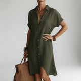 Fabienne | Linen Maxi Shirt Dress