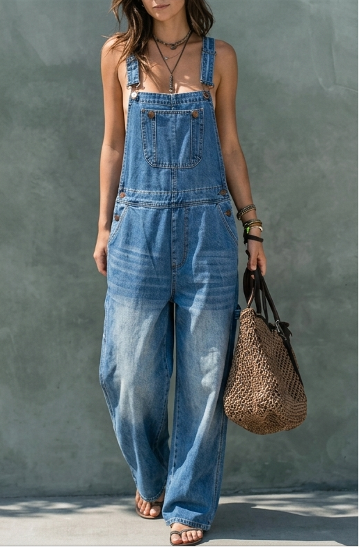 Aurora | Elastic Waist Denim Jumpsuit