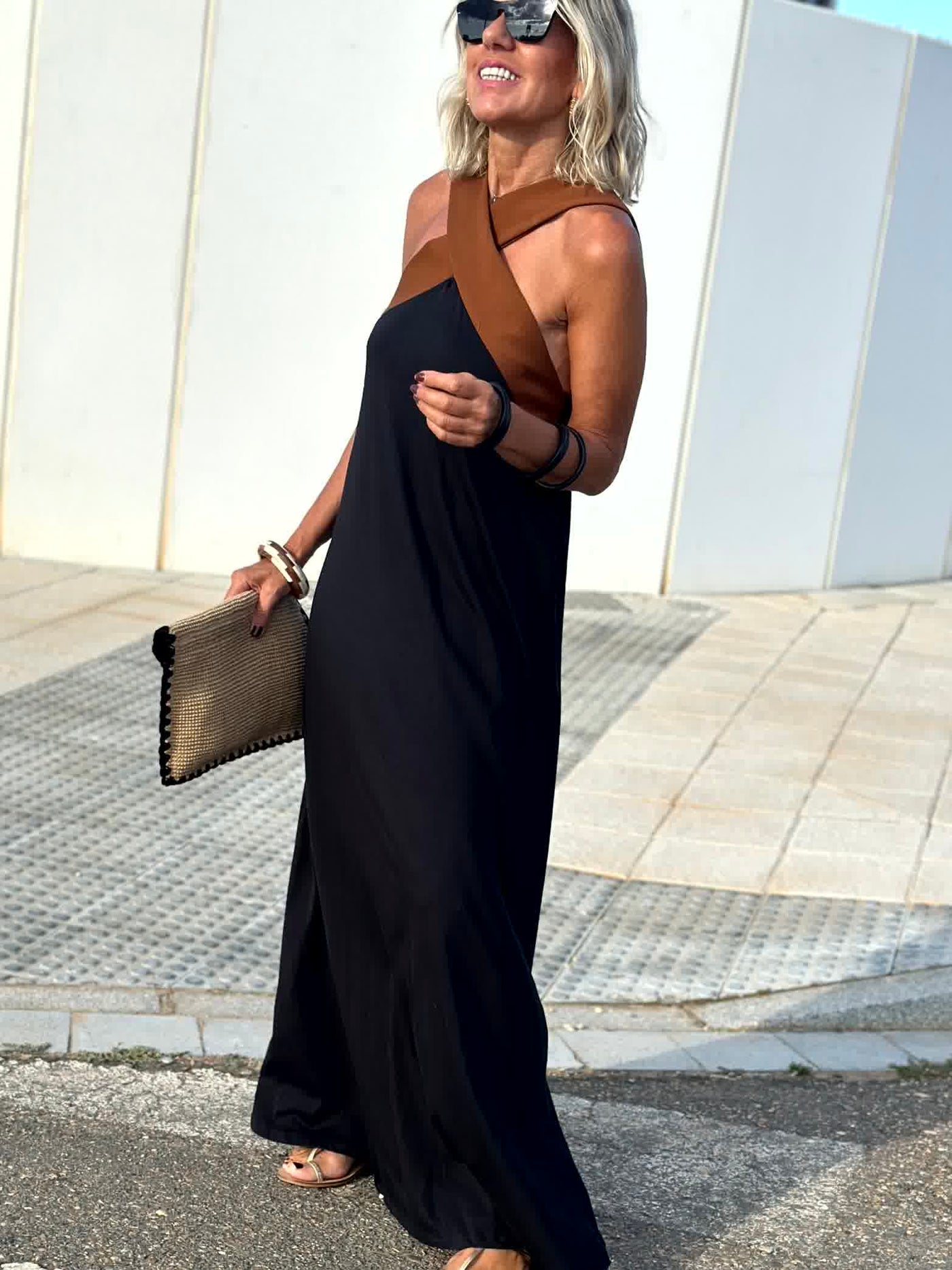 Candace | Open-Back Halterneck Evening Dress