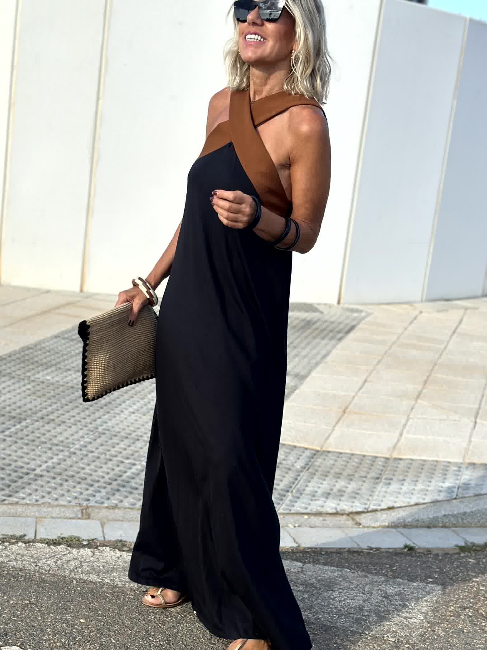 Candace | Open-Back Halterneck Evening Dress