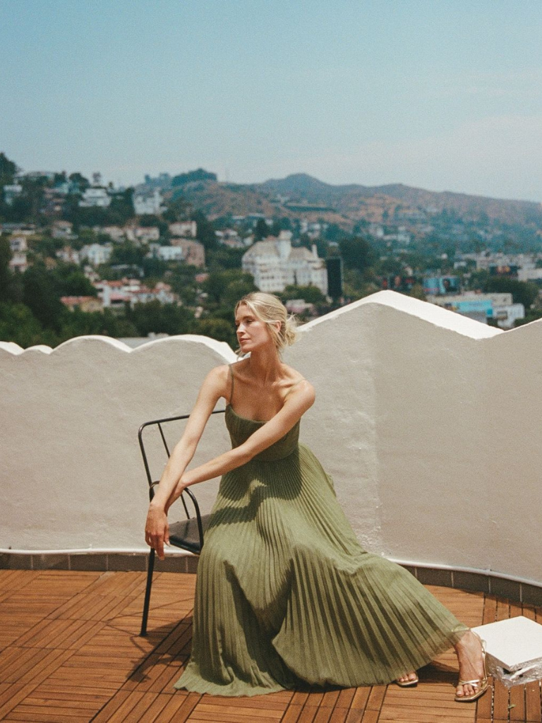 Darby | Pleated Maxi Dress Corset Style