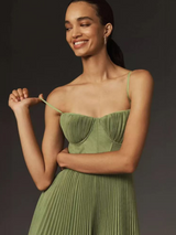 Darby | Pleated Maxi Dress Corset Style