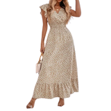 Céleste | Floral Wrap Ruffle Midi Dress