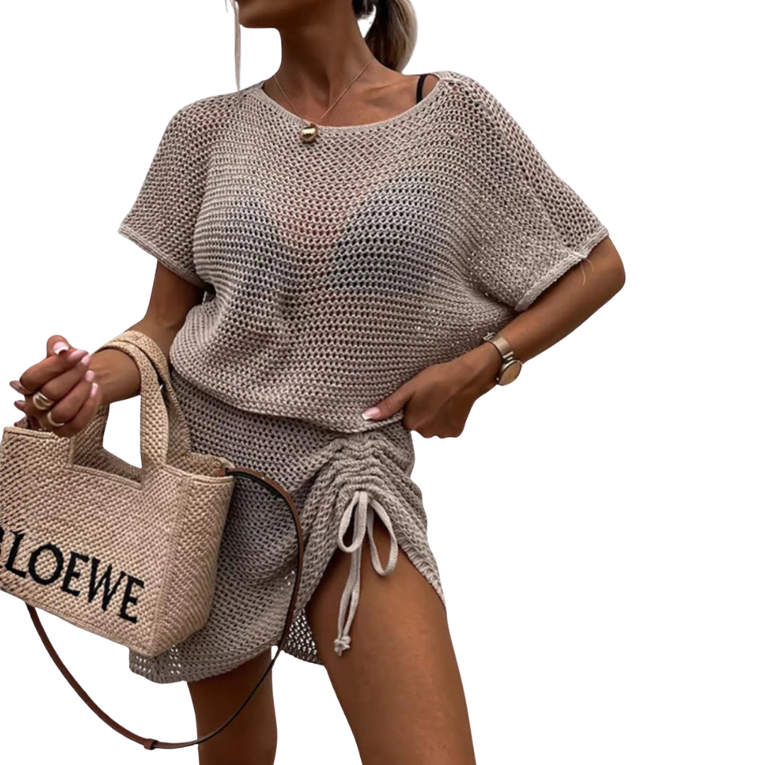 Celeste | Cutout Knit Top, 3/4 Sleeve