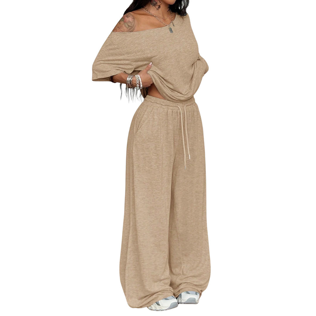 Camille | Off-Shoulder Wide Leg Two-Piece Set