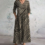 Yvonne | Swirl-Print Flattering Day Dress