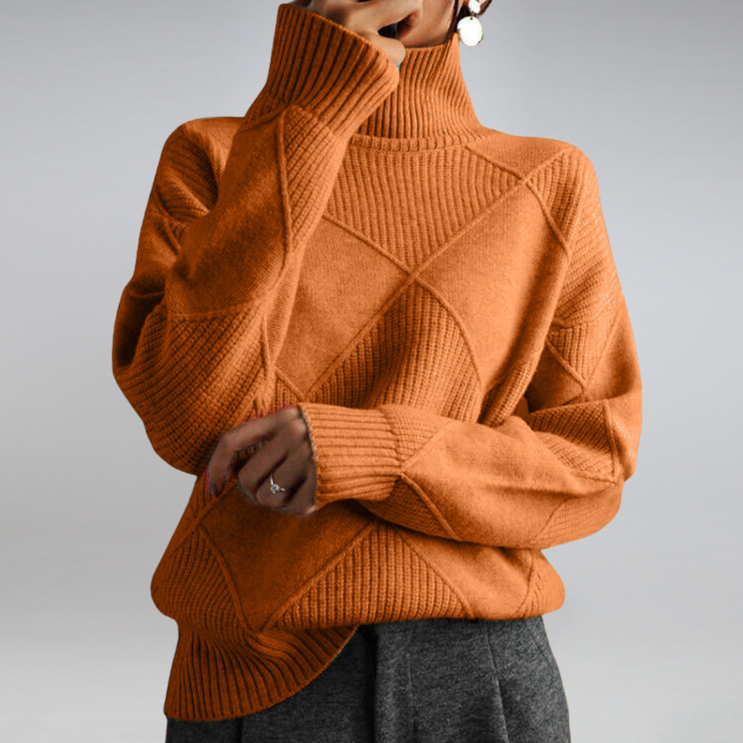 Vivienne | Luxe Ribbed Turtleneck Pullover