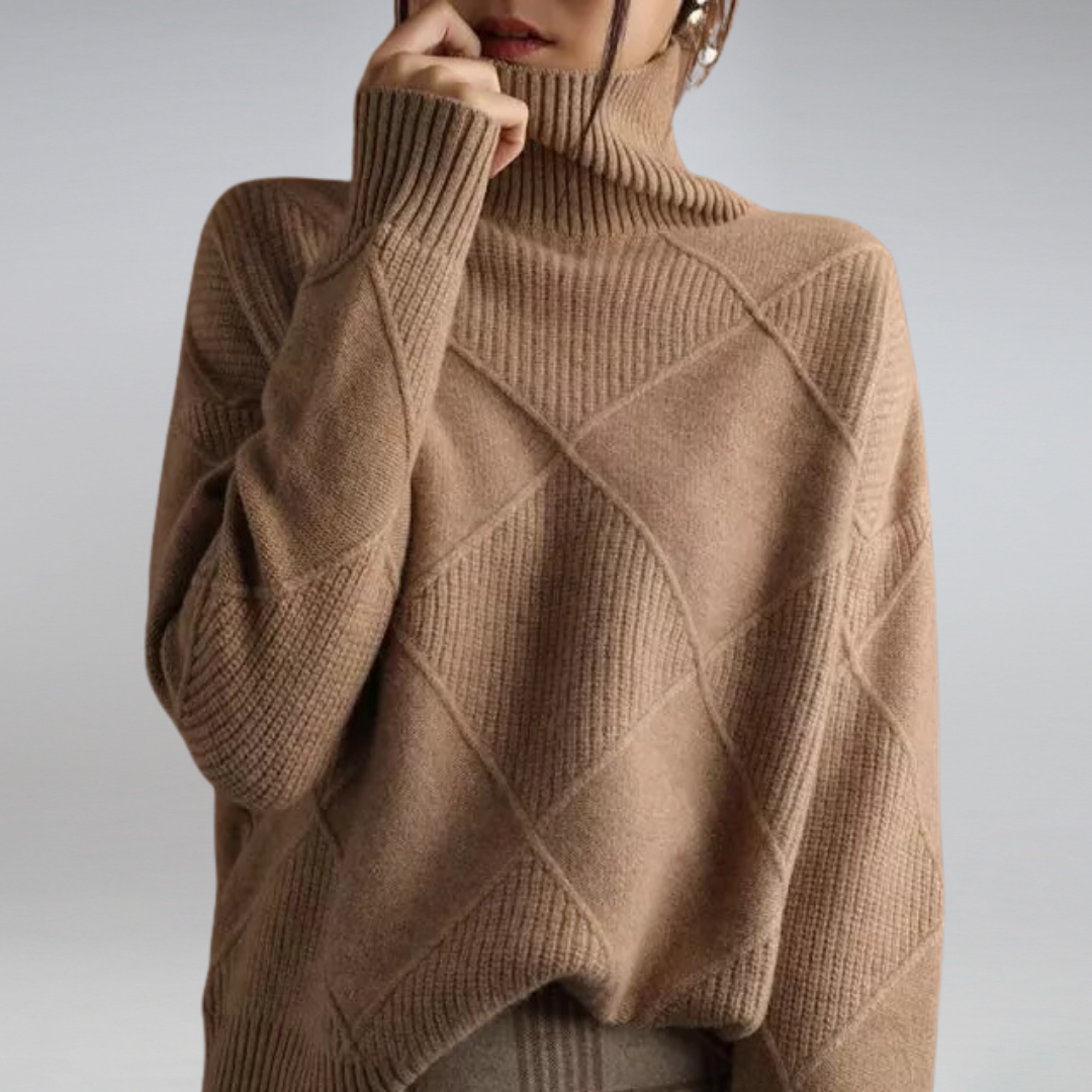Vivienne | Luxe Ribbed Turtleneck Pullover
