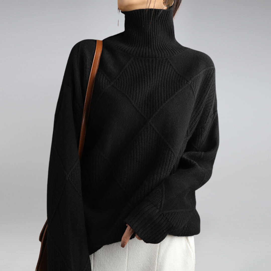 Vivienne | Luxe Ribbed Turtleneck Pullover