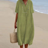 Celeste | Relaxed V-Neck Midi Dress
