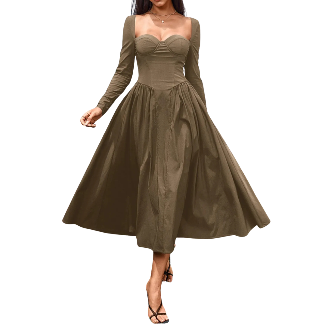 Séraphine | Open-Back Pleated Midi Dress