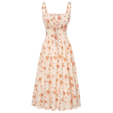 Camille | Floral Tie-Waist Midi Dress
