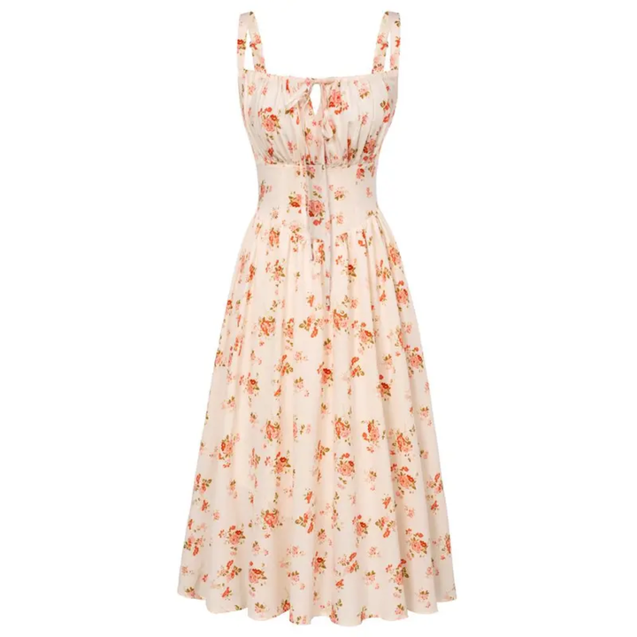 Camille | Floral Tie-Waist Midi Dress