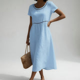 Juliet | Eyelet Trim Midi Dress