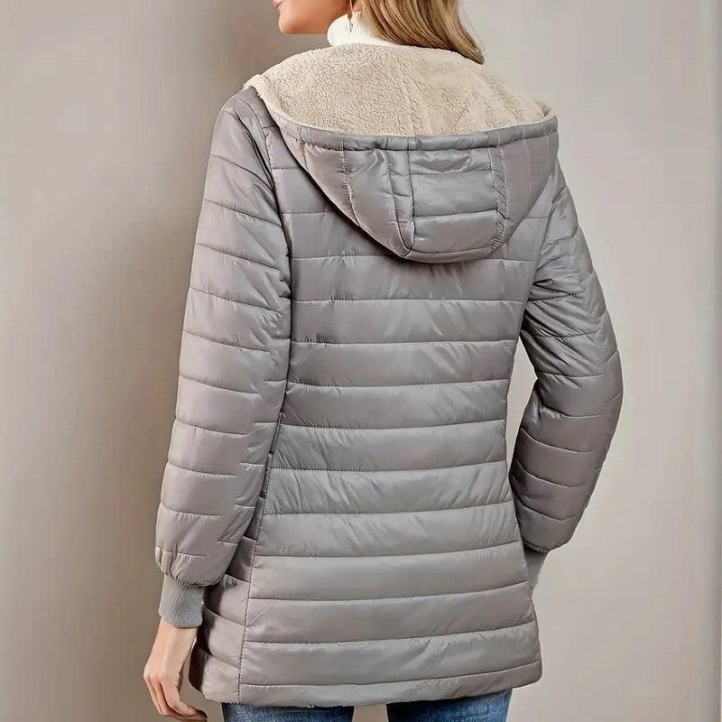 Céleste | Quilted Knee-Length Hooded Jacket