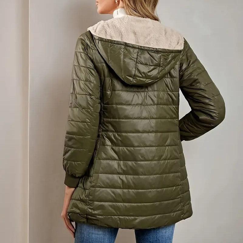Céleste | Quilted Knee-Length Hooded Jacket