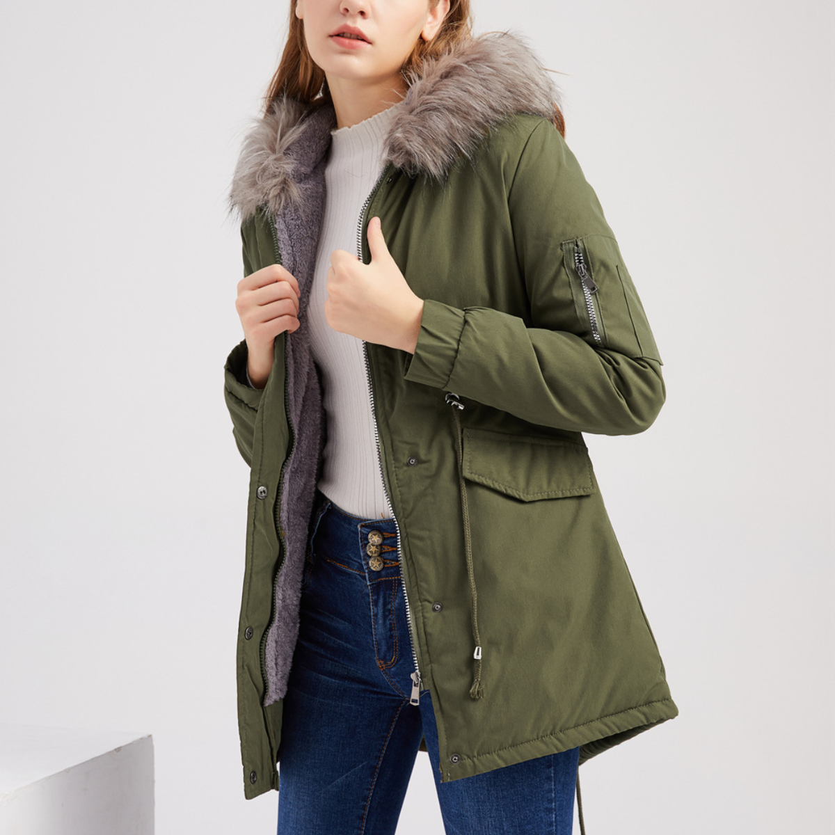 Élise | Velvet-Trimmed Winter Parka