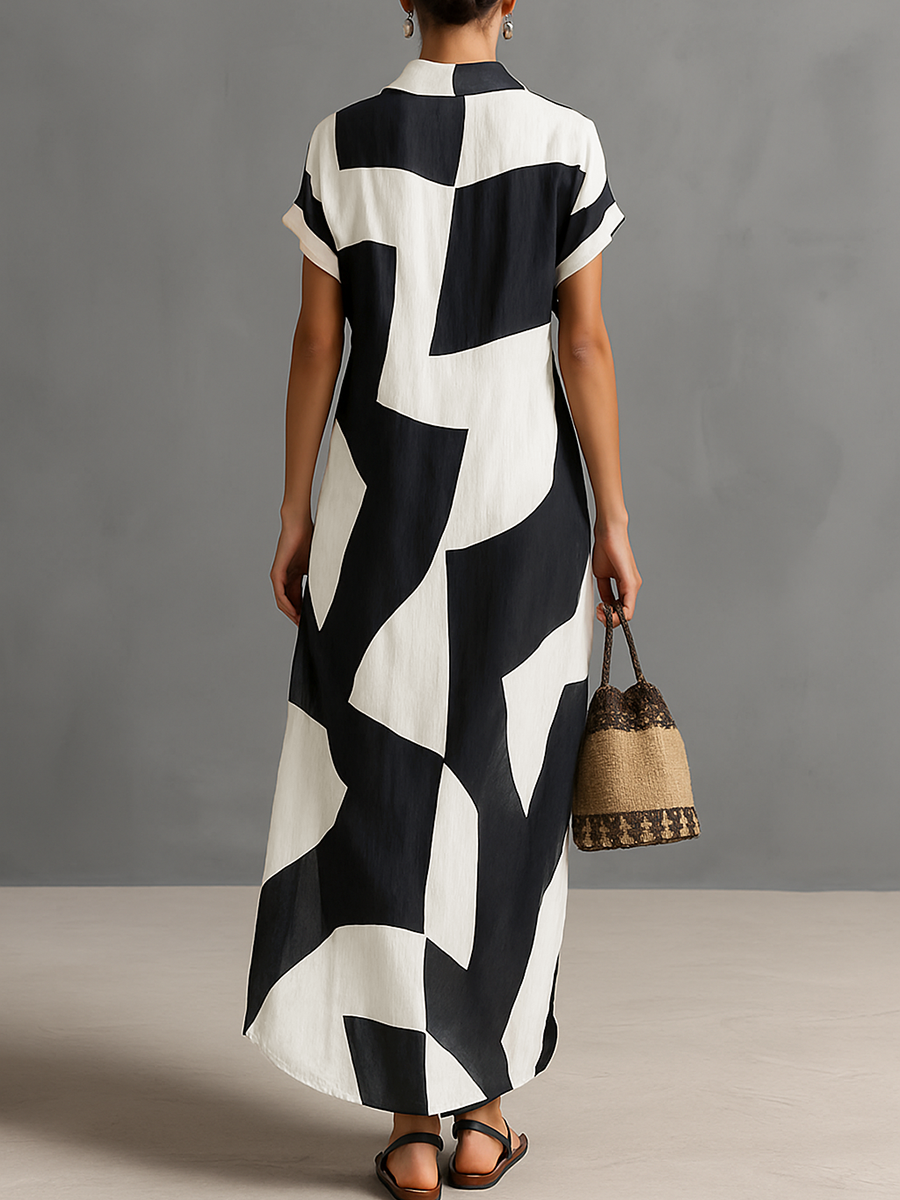 Kami | Maxi Dress Black & White Print