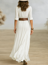 Vevay | Crema Shirt Dress with Belt