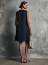 Vertie | Linen Round-Neck Mini Dress