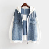 Celeste | Dual-Tone Hooded Denim Jacket