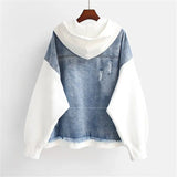 Celeste | Dual-Tone Hooded Denim Jacket