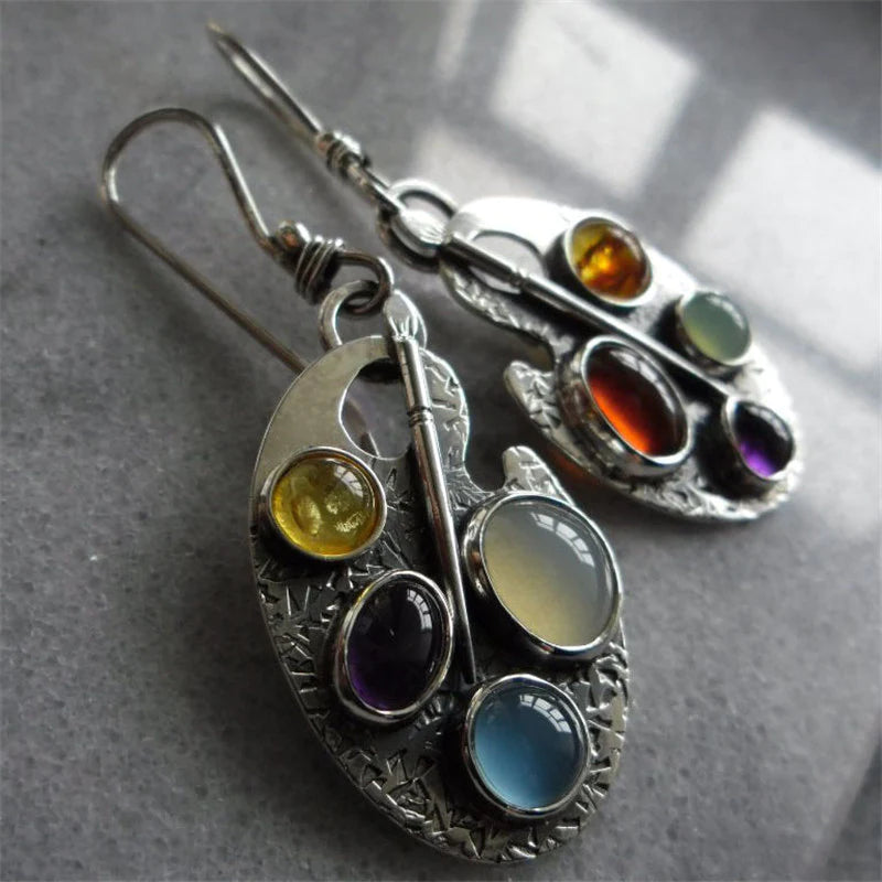 Alice | Vintage Multicolour Stone Earrings