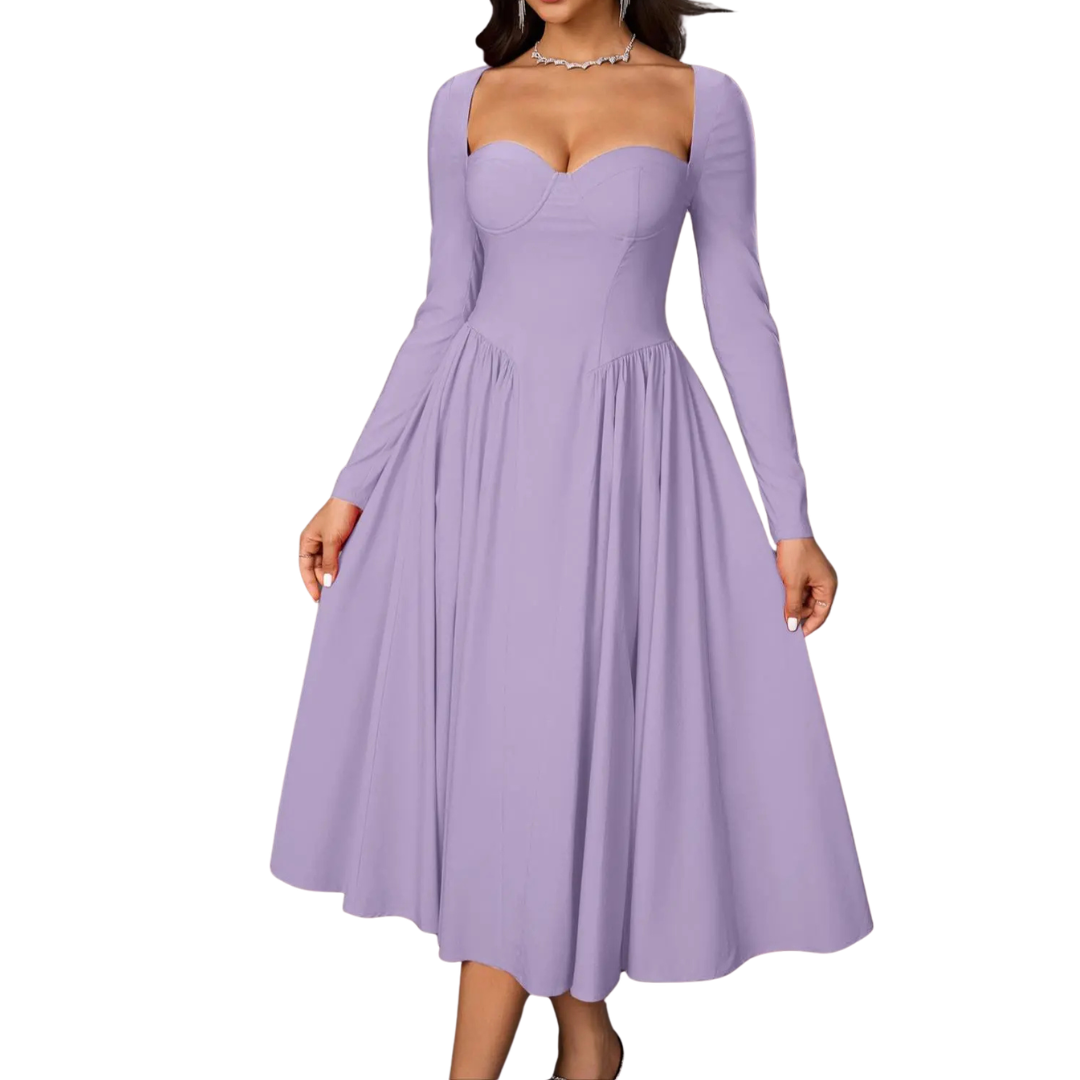 Séraphine | Open-Back Pleated Midi Dress