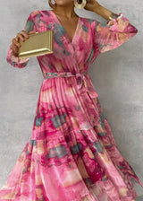 Jeanie | Floral Print Wrap Midi Dress