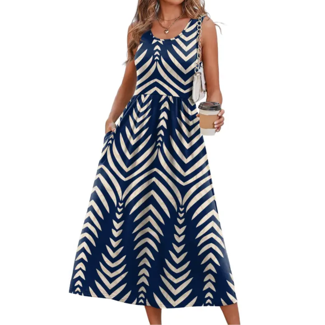Seraphina | Boho Halter Flowy Midi Dress