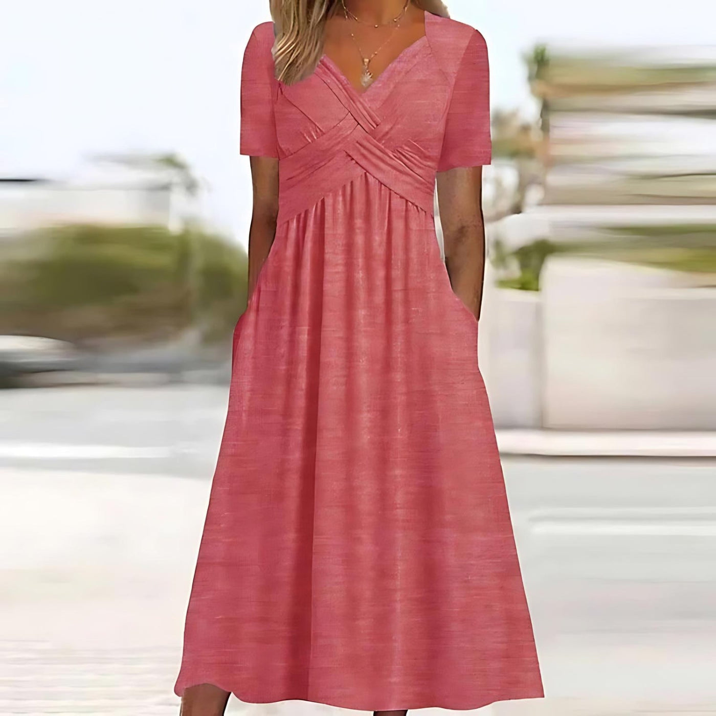 Alease | Elegant A-Line Midi Dress