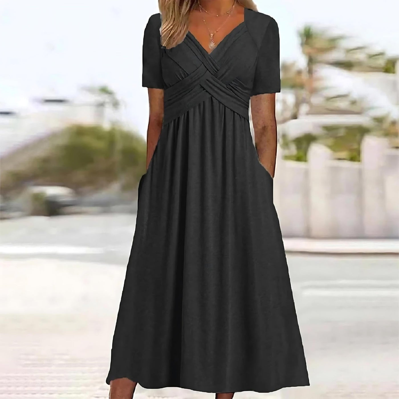 Alease | Elegant A-Line Midi Dress