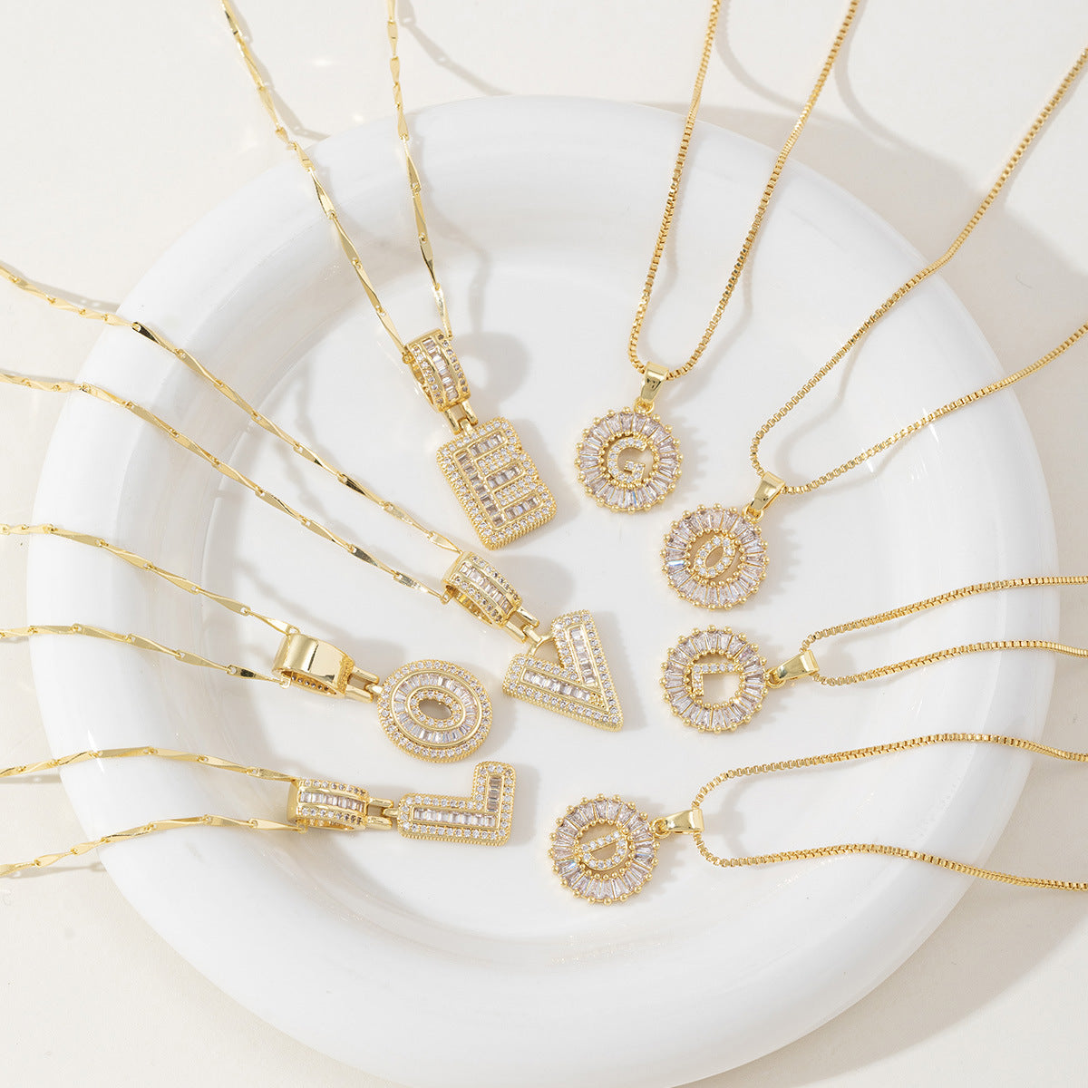Avery | Initial Pendant Necklace Set of 2