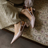Almeta | Leather Slingback Heels