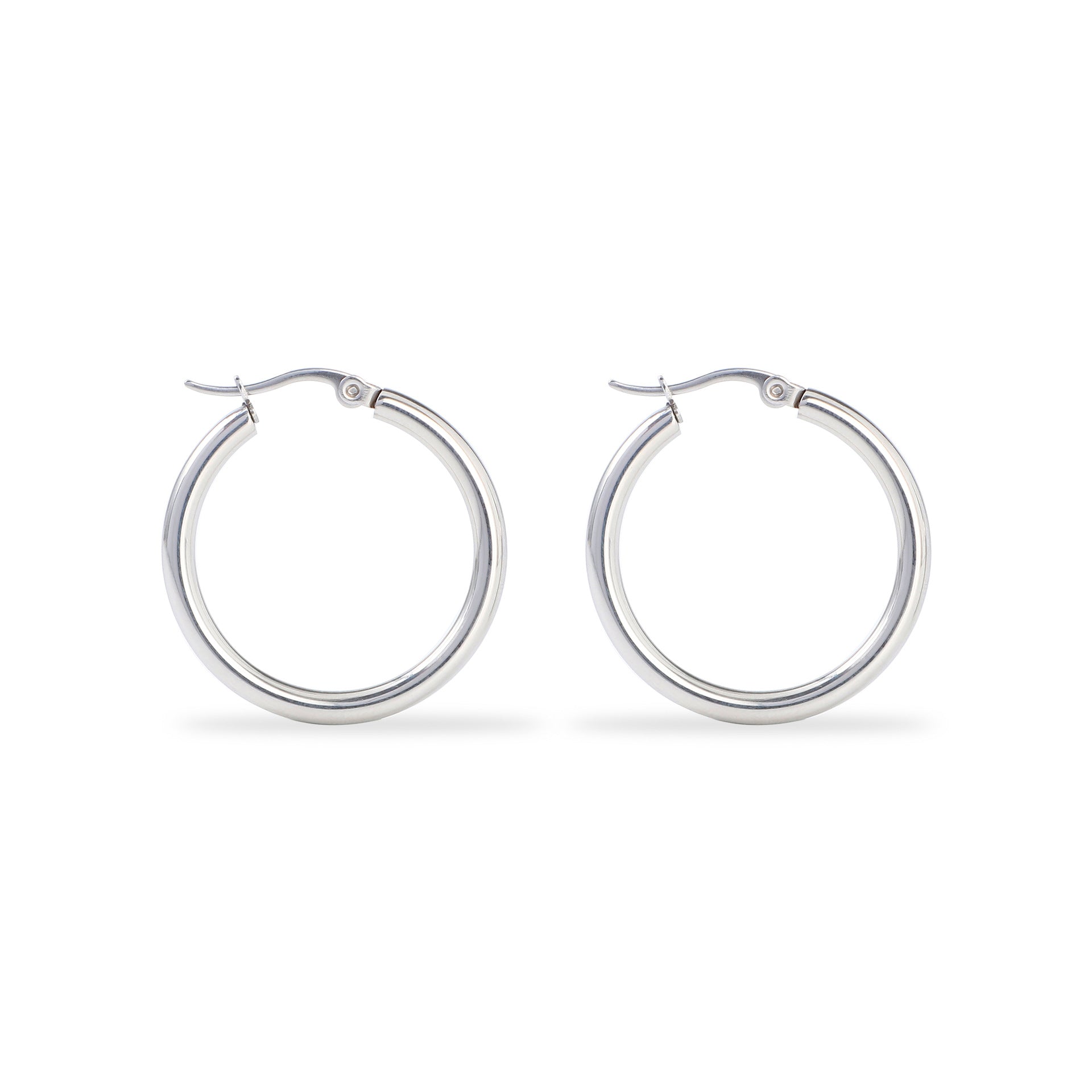 Prue | Polished Sterling Silver Hoop Earrings