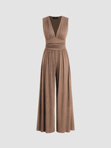 Sarah | Sleeveless Wide-Leg Ribbed Jumpsuit
