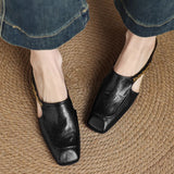 Marilyn | Leather Slip-On Mules