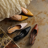 Almeta | Leather Slingback Heels