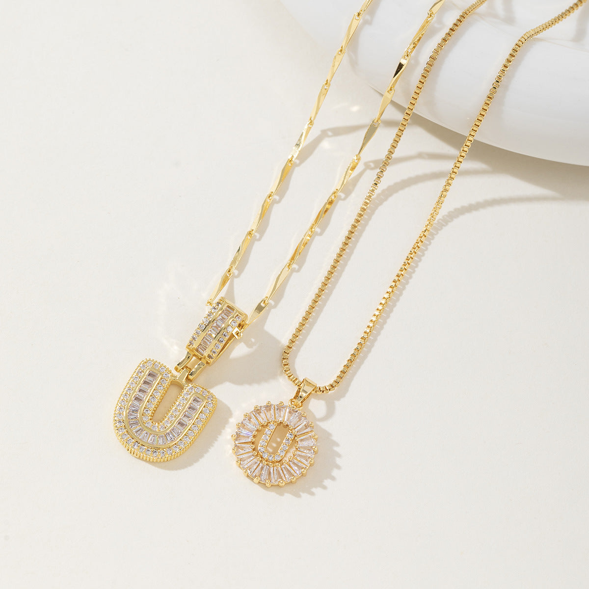 Avery | Initial Pendant Necklace Set of 2