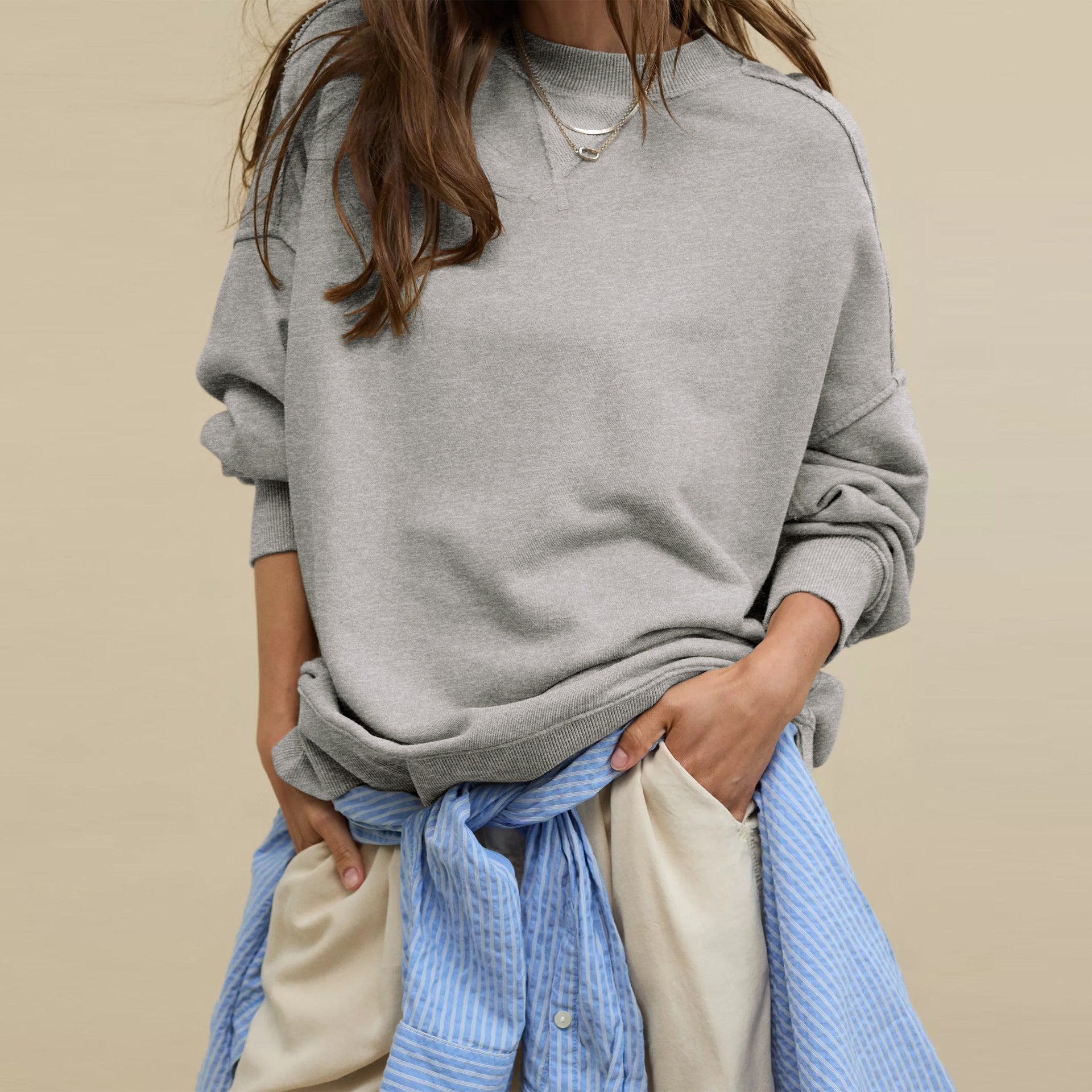 Camille | Relaxed Crewneck Cotton Sweatshirt
