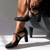 Janessa | Genuine Leather Comfort Heels