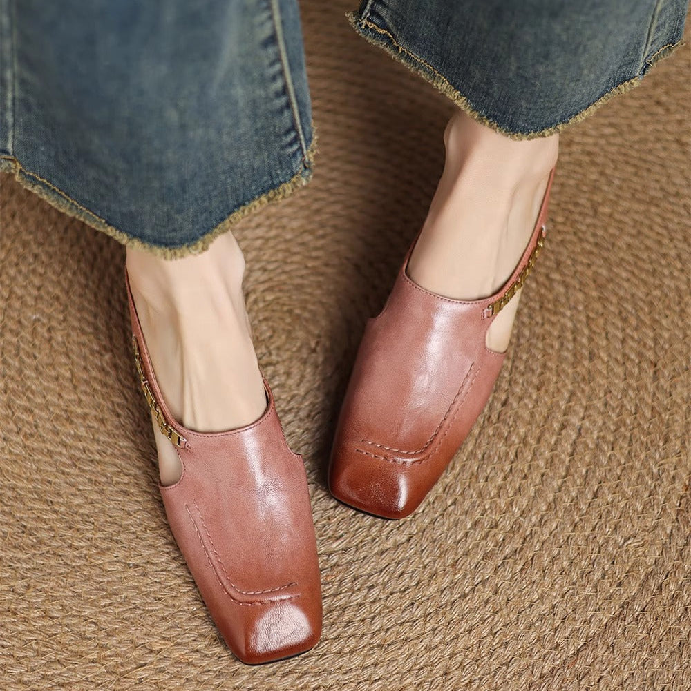 Marilyn | Leather Slip-On Mules